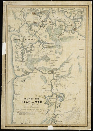 Map of the seat of war, North Island, New Zealand ... [cartographic material] / by Frederick H. Richardson.