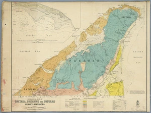 Geological map of Onetaua, Pakawau and Paturau survey districts [cartographic material] / compiled and drawn by G.E. Harris.