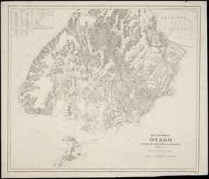 Map of the Province of Otago [cartographic material] : compiled from official surveys & explorations, additions to 1871 / W. Spreat Lith.