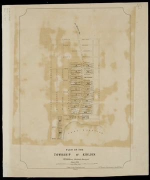 Plan of the town of Kinloch [cartographic material] / A.D. Wilson, district surveyor, June 1870.