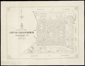 Plan of the city of Christchurch, Canterbury, N.Z. [cartographic material] / drawn by J. Kelly.