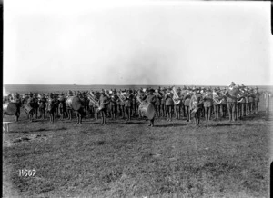 The massed bands of a New Zealand Infantry Brigade in France during World War I