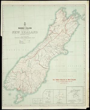 The timber industry of New Zealand [cartographic material] : number and positions of mills, 1906-1907 / G.P. Wilson, delt.