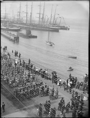 Troops in Wellington about to depart for the war in South Africa