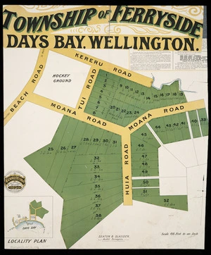 Township of Ferryside, Day's Bay, Wellington [cartographic material] / Seaton & Sladden, authorised surveyors.