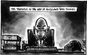 Evans, Malcolm Paul, 1945- :The taniwha in the way of Auckland rail tunnel. 9 June 2011