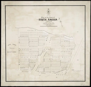 Plan of the town of South Rakaia [cartographic material] / [surveyed by] F.W. Moore, October 1873, T.M.H. Johnston, March 1879.