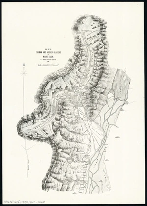 Map of the Tasman and Hooker Glaciers of Mount Cook [cartographic material] / T.N. Brodrick, assistant surveyor.