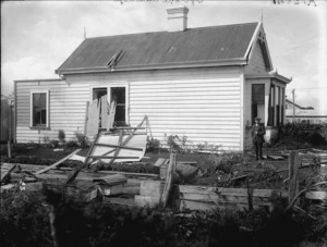 Cyclone damaged house and property