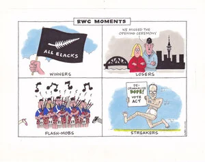 Clark, Laurence, 1949- :RWC moments - winners, losers, flash-mobs, streakers. 1 October 2011