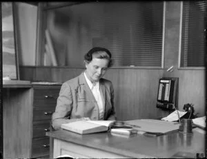 Miss M Armstrong, President of the Chicago Travel Service