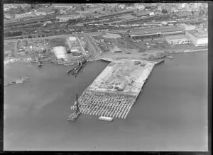 Import wharf under construction, Auckland