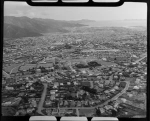 Lower Hutt, showing hospital in centre, Wellington