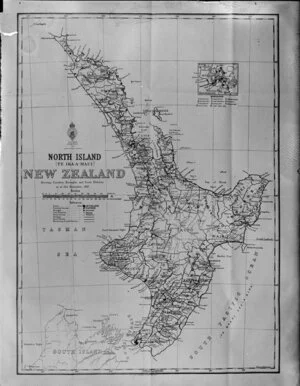 Counties map of the North Island, New Zealand, as at 31 December 1947