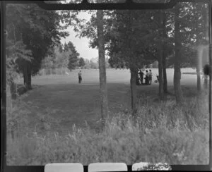 Golfers on the links, Hanmer Springs, Canterbury