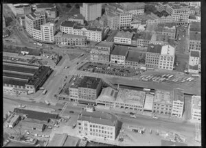 Radio Limited building, Quay Street, with the Auckland City bus terminal in the background