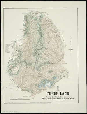 Tūhoe land [cartographic material] / compiled from topographical surveys by Messrs. Philips, Foster, Baber, Clayton & Mouat ; drawn by G.P. Wilson.