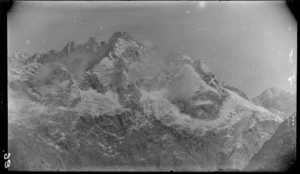Mountain with snow, [Fiordland National Park, Southland District?]