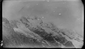 Mountain range covered in snow, [Fiordland National Park, Southland District?]