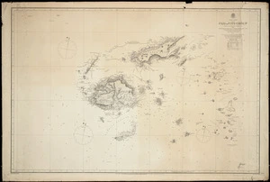 Fiji or Viti Group [cartographic material] / surveyed by Commander C. Wilkes, 1840 ; Nandi Bay, Makongai, Wakaya, Ovalau, Moturiki, Mbatifi, Nairai, Angau, Moala, Totoya, Matuku & Kantavu islands by H.M. Denham and the officers of H.M.S. Herald 1857 ; drawn by Edward J. Powell; engraved by J and C. Walker.