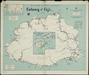 Motor roads and tourist attractions, Colony of Fiji [cartographic material] / compiled and published by the Automobile Association (Auckland) Inc.