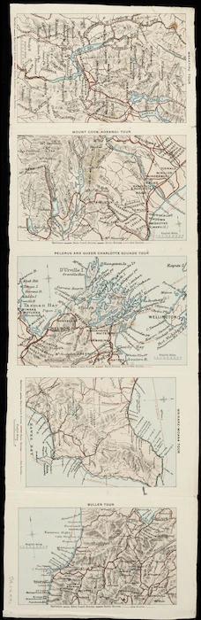 [New Zealand tour maps showing railway, coach and horse routes] [cartographic material].