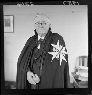 Sir William Appleton in the gown of the Order of St John