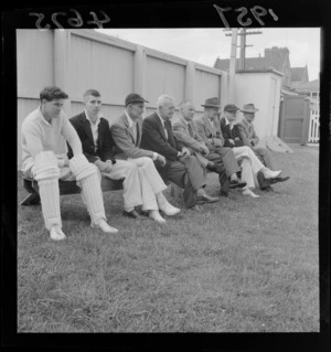 Cricketers at the Basin Reserve, Wellington