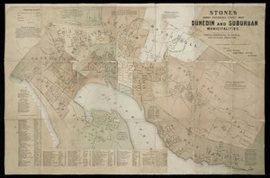 Stone's handy reference street map of Dunedin and suburban municipalities [cartographic material].