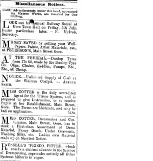 Page 5 Advertisements Column 3 (Mataura Ensign 30-5-1901)