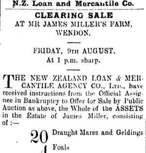 Page 5 Advertisements Column 6 (Mataura Ensign 1-8-1901)