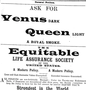 Page 1 Advertisements Column 4 (Mataura Ensign 17-8-1901)