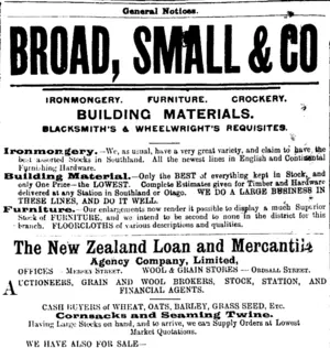 Page 1 Advertisements Column 3 (Mataura Ensign 3-1-1901)