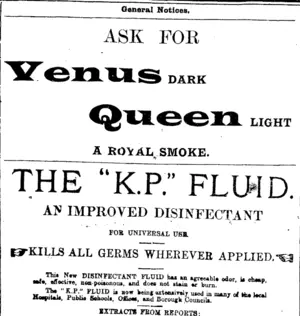 Page 1 Advertisements Column 4 (Mataura Ensign 3-1-1901)