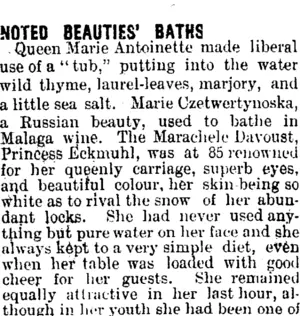 NOTED BEAUTIES' BATHS. (Mataura Ensign 10-1-1901)