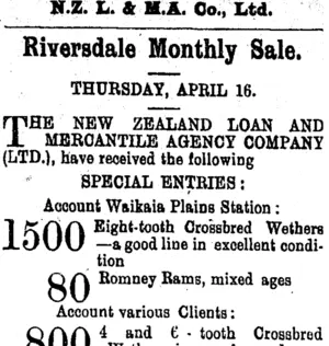 Page 5 Advertisements Column 5 (Mataura Ensign 11-4-1903)