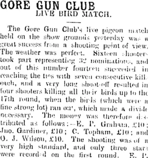 GORE GUN CLUB. (Mataura Ensign 22-10-1903)