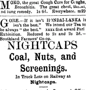 Page 2 Advertisements Column 3 (Mataura Ensign 19-5-1904)