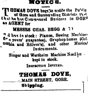 Page 1 Advertisements Column 1 (Mataura Ensign 19-1-1904)