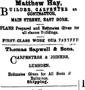 Page 1 Advertisements Column 1 (Mataura Ensign 30-9-1905)