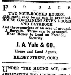 Page 2 Advertisements Column 1 (Mataura Ensign 8-9-1906)