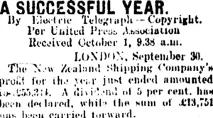 A SUCCESSFUL YEAR. (Mataura Ensign 1-10-1906)
