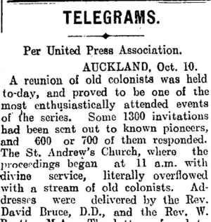 TELEGRAMS. (Mataura Ensign 11-10-1906)