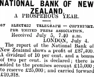 NATIONAL BANK OF NEW ZEALAND. (Mataura Ensign 5-7-1907)