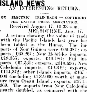 ISLAND NEWS. (Mataura Ensign 17-8-1907)