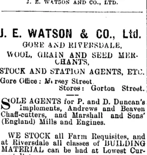 Page 4 Advertisements Column 6 (Mataura Ensign 20-3-1907)