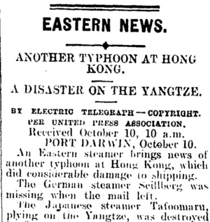 EASTERN NEWS. (Mataura Ensign 10-10-1907)