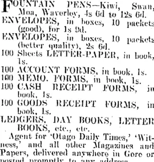 Page 2 Advertisements Column 3 (Mataura Ensign 8-7-1908)