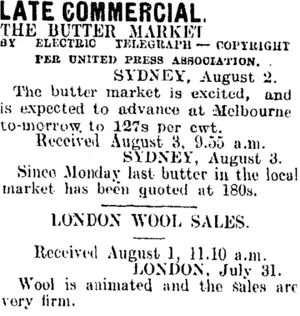 LATE COMMERCIAL. (Mataura Ensign 3-8-1908)