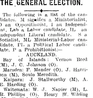THE GENERAL ELECTION. (Mataura Ensign 10-11-1908)